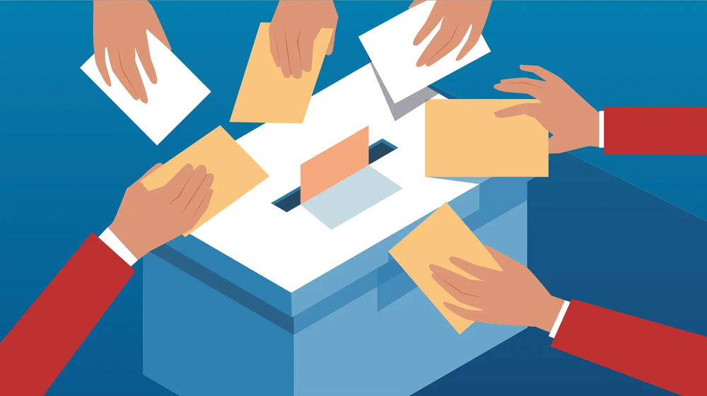 Votes at a ballot box