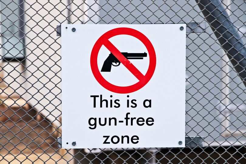 Gun free zone sign