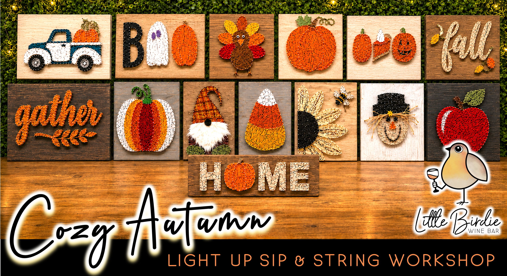 Cozy Autumn | Light Up Sip & String Art Workshop (11/7 @ 3:00pm)