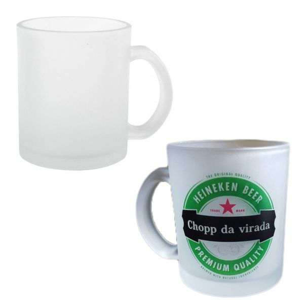 Caneca Vidro Jateado