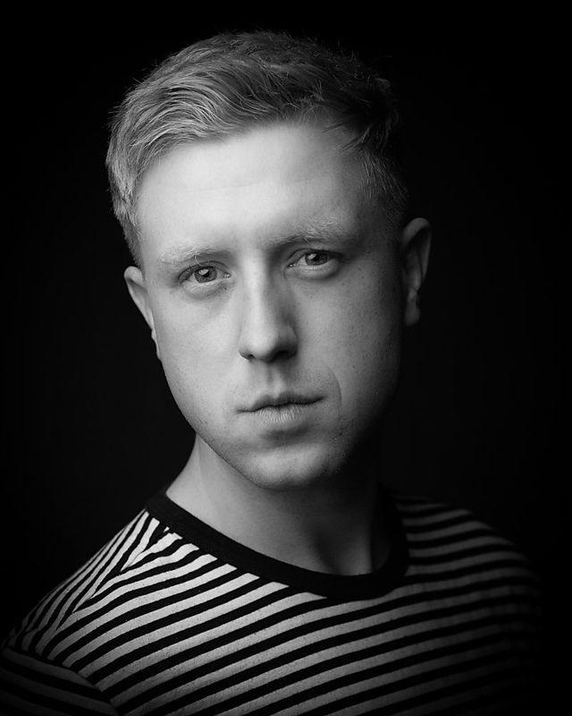 Joel Cheetham black and white Actor Headshot
