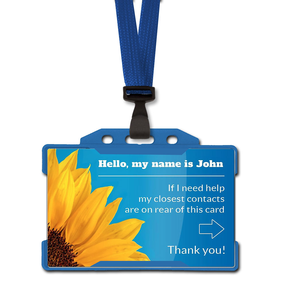 Thumbnail: Hidden illness card shown with optional holder & lanyard