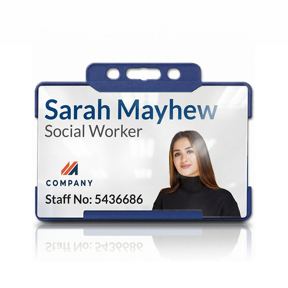 Simple ID employee ID card with bold name, vibrant print and easy-to-read design