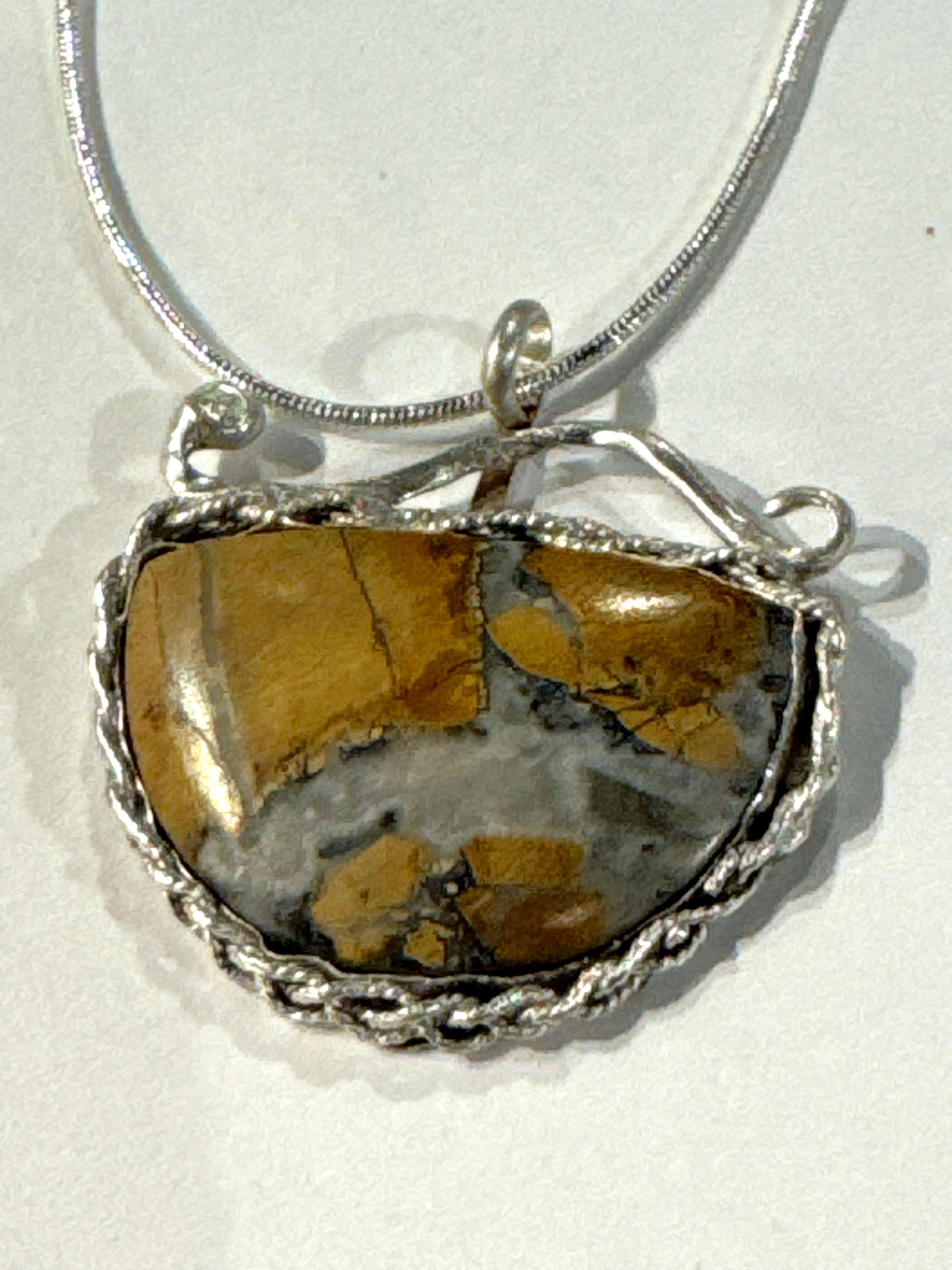 Brecciated Jasper Sterling Silver Pendant