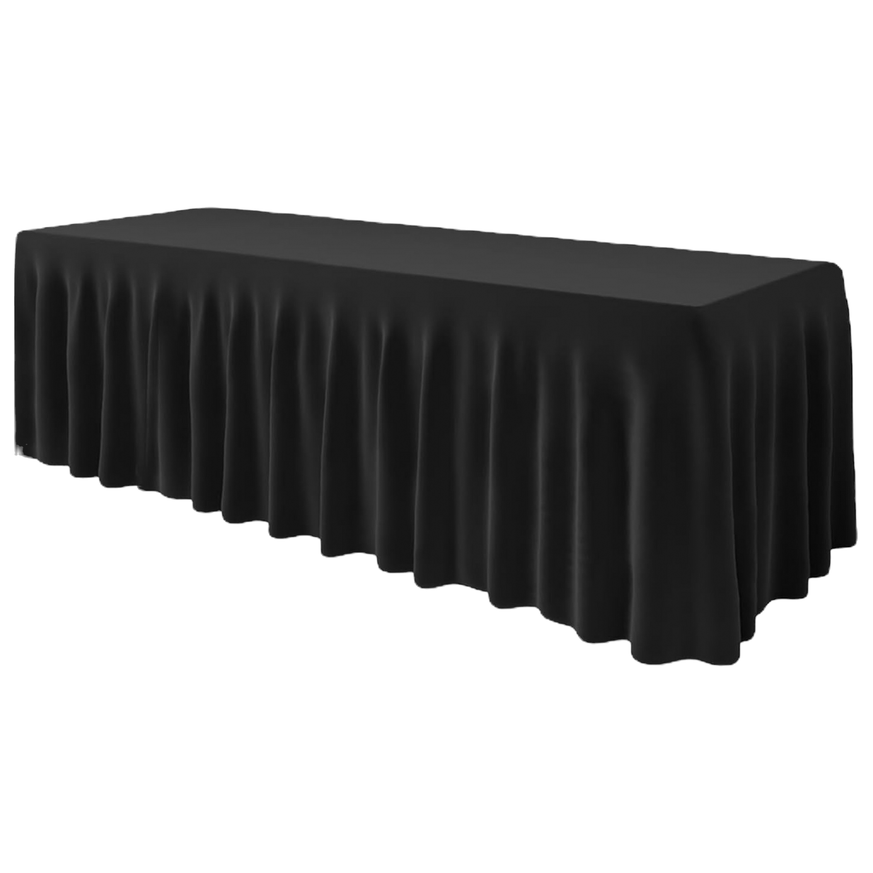 8 ft Fitted Pleated Tablecloth – Black