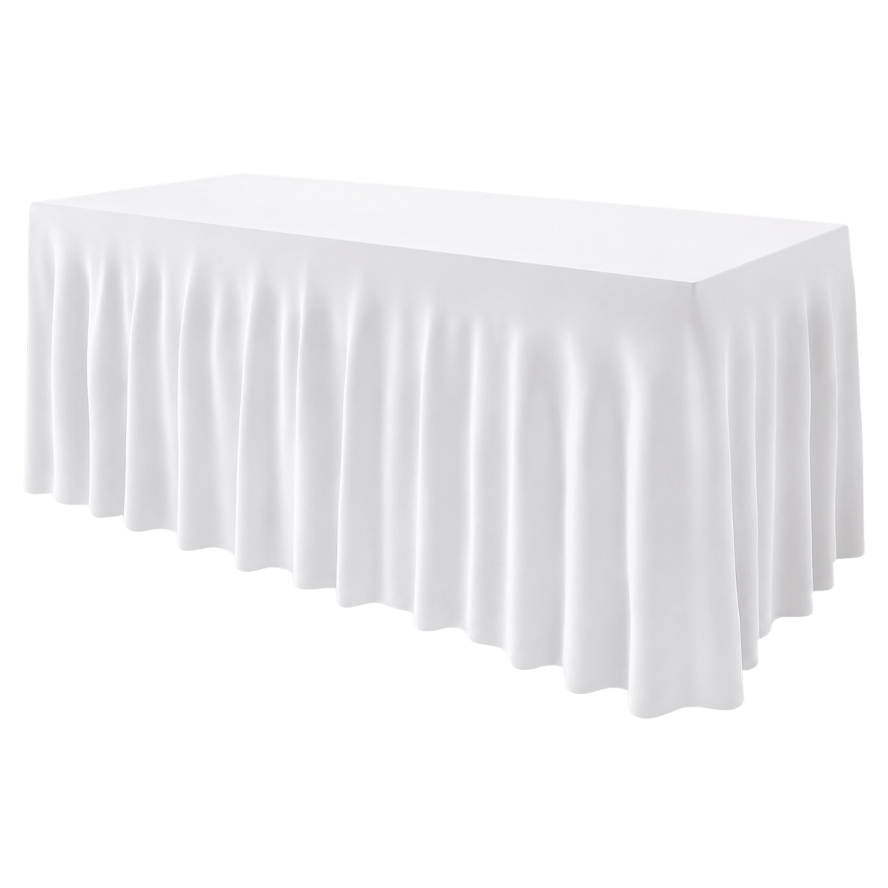 6 ft Fitted Pleated Tablecloth – Black