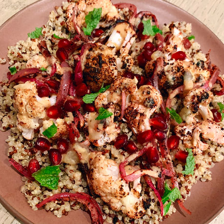 Sumac-Roasted Cauliflower with Pomegranate Tahini