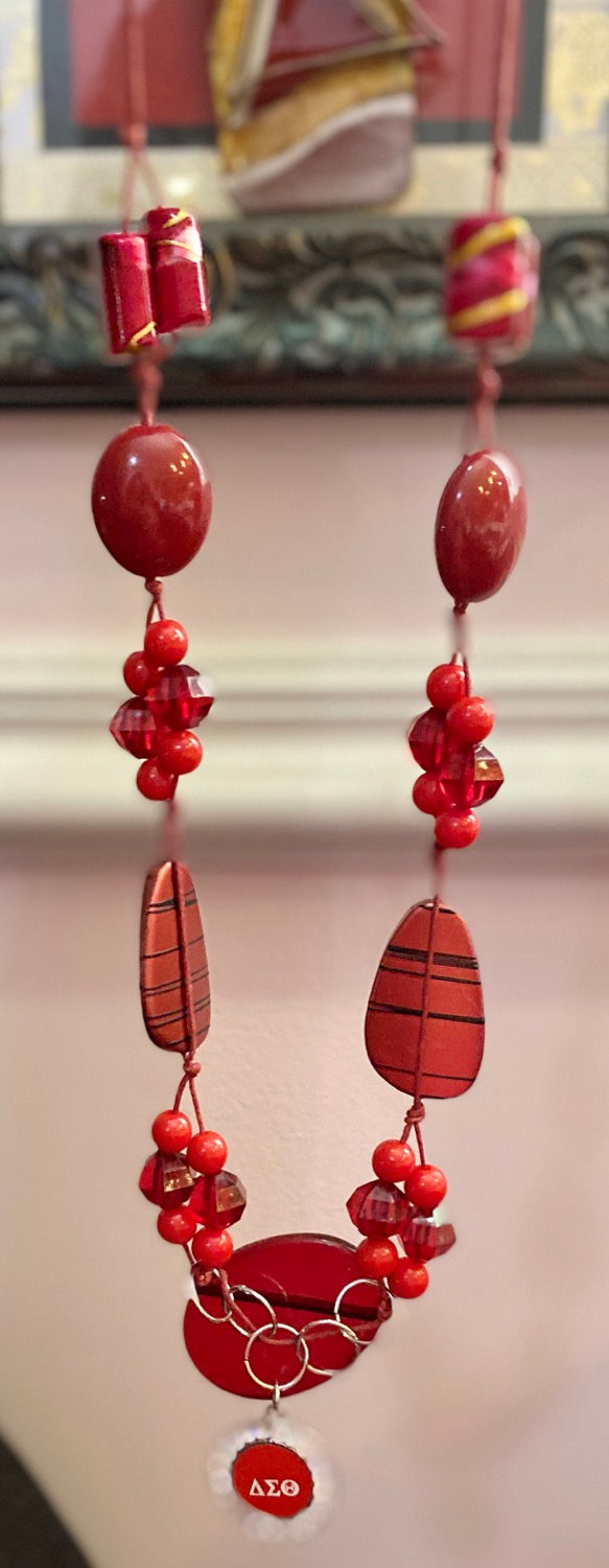 DST Red Necklace w/ΔΣΘ Charm