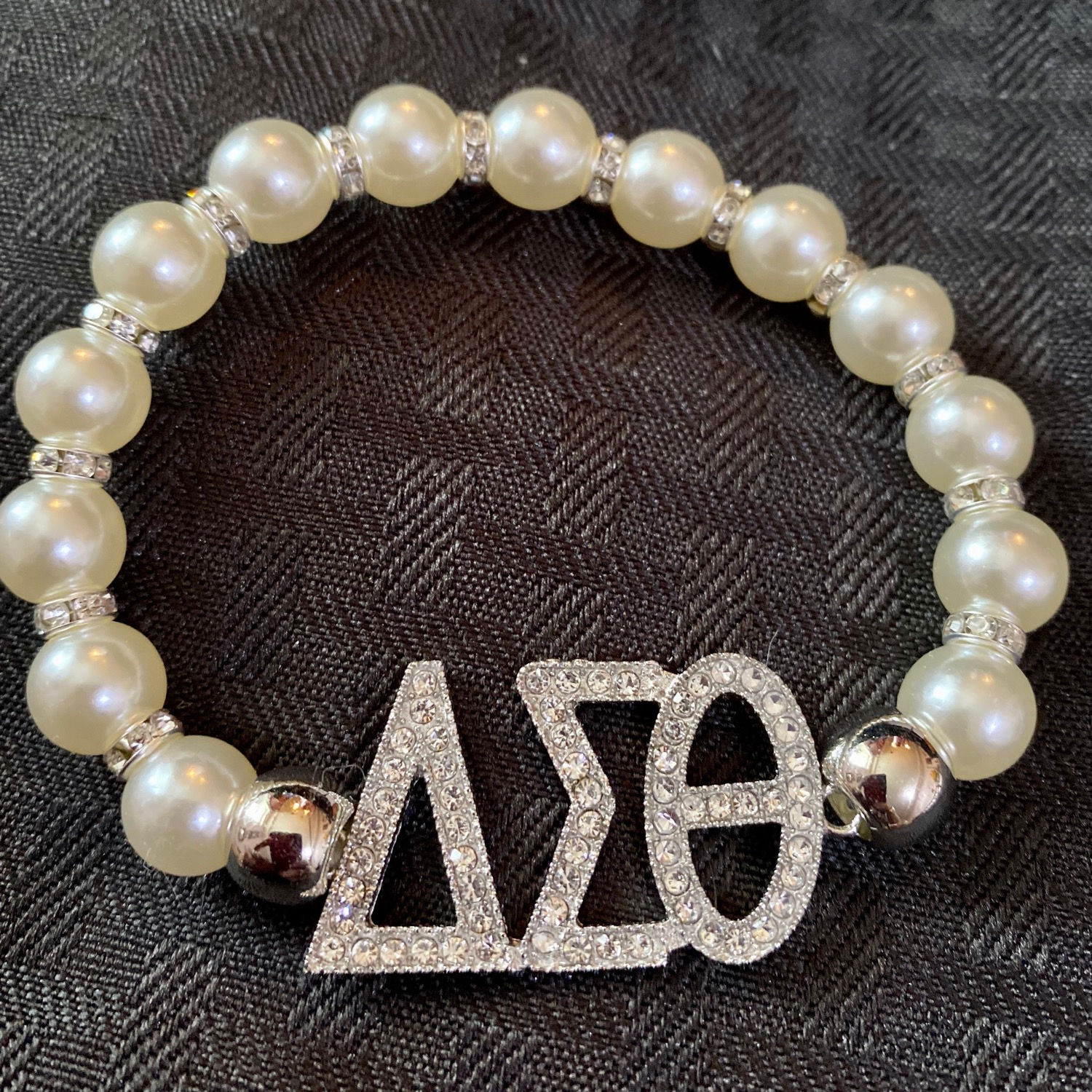 DST Pearl and Bling Symbols Bracelet