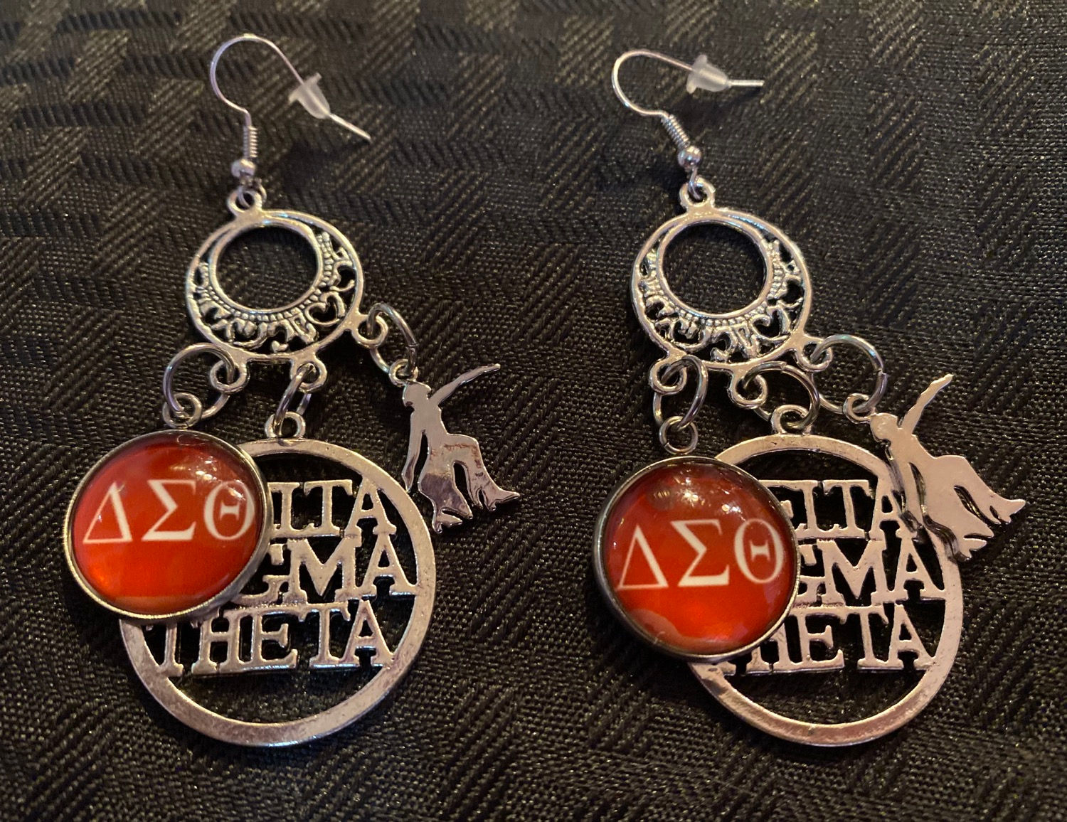 DST 3 Charm Chandelier Earrings  - Silver 