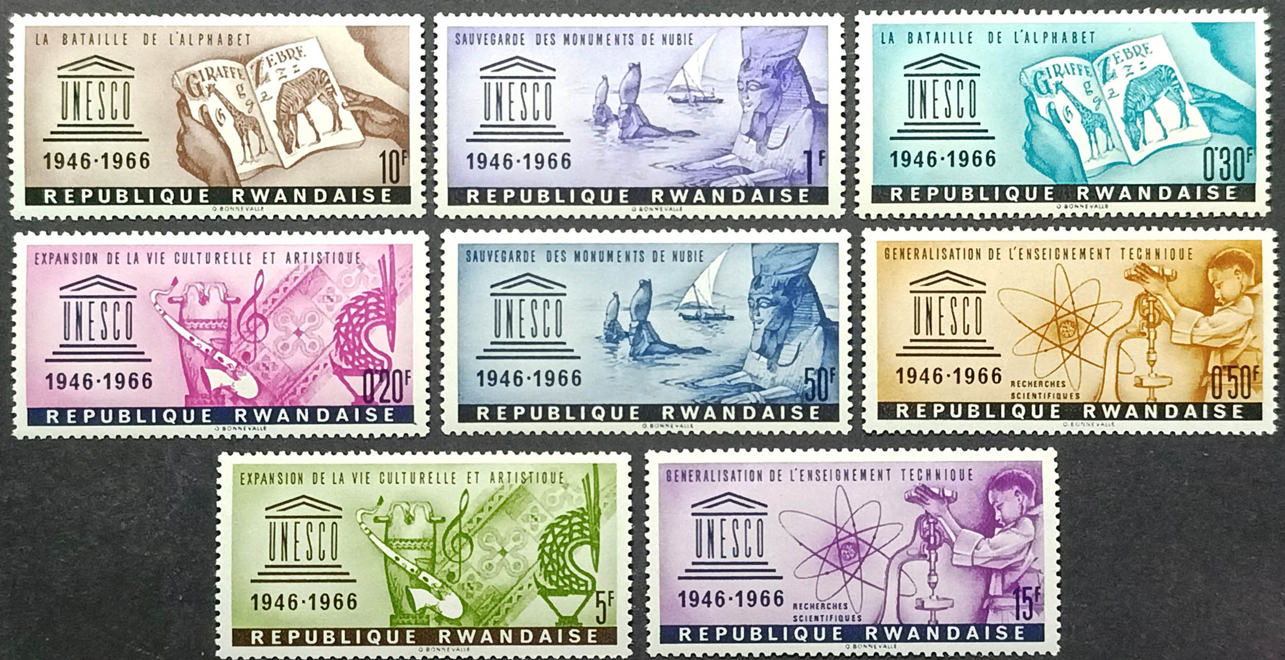 Руанда 1966, UNESCO - 20 років, Mi 193-200