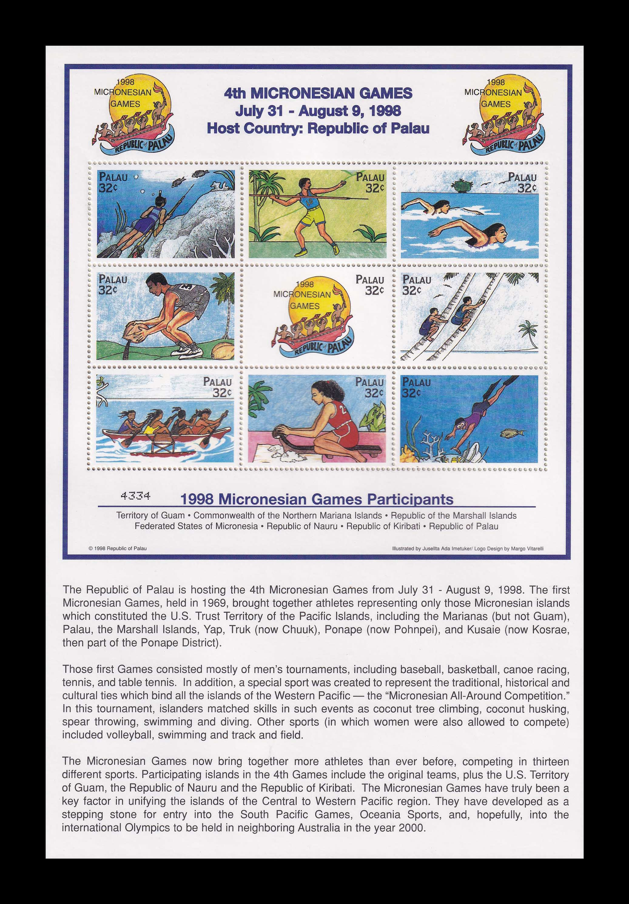 Палау 1998, Спорт та дозвілля на островах, Мі 1351-1359