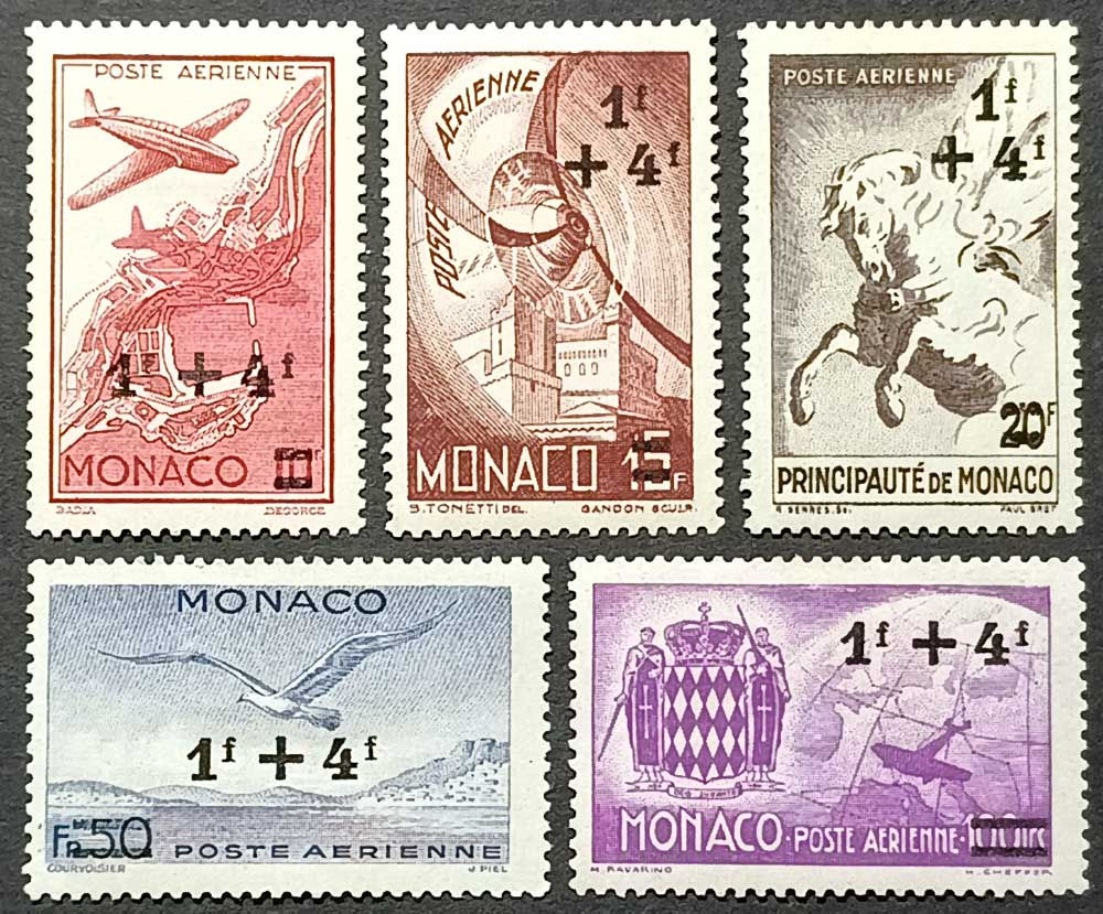 Монако 1945, Mi 297-301, MLH