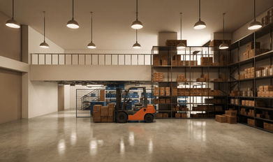 Armani Bizcore Bukit Raja warehouse unit features dual-level mezzanine storage, heavy-duty steel racking, and high ceilings —Built for logistics & e-commerce businesses in Bukit Raja, Klang