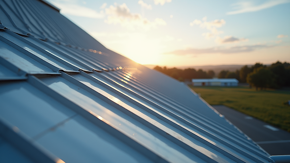 High angle view of a newly installed metal roof showcasing its durability and aesthetic appeal.
