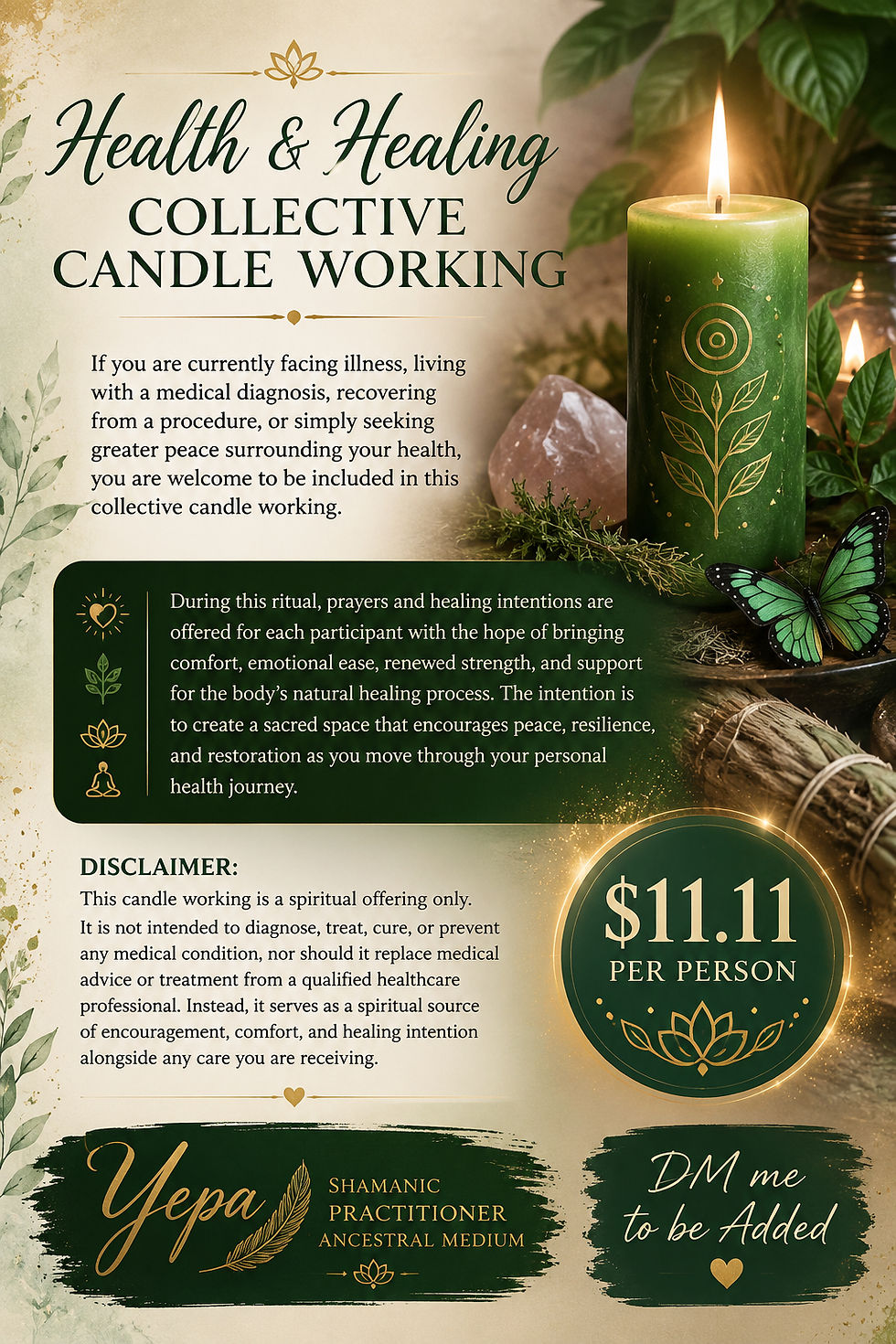 Health & Healing Candle Ritual $11.11