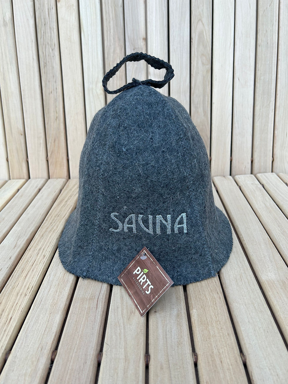 Gray sauna hat SAUNA