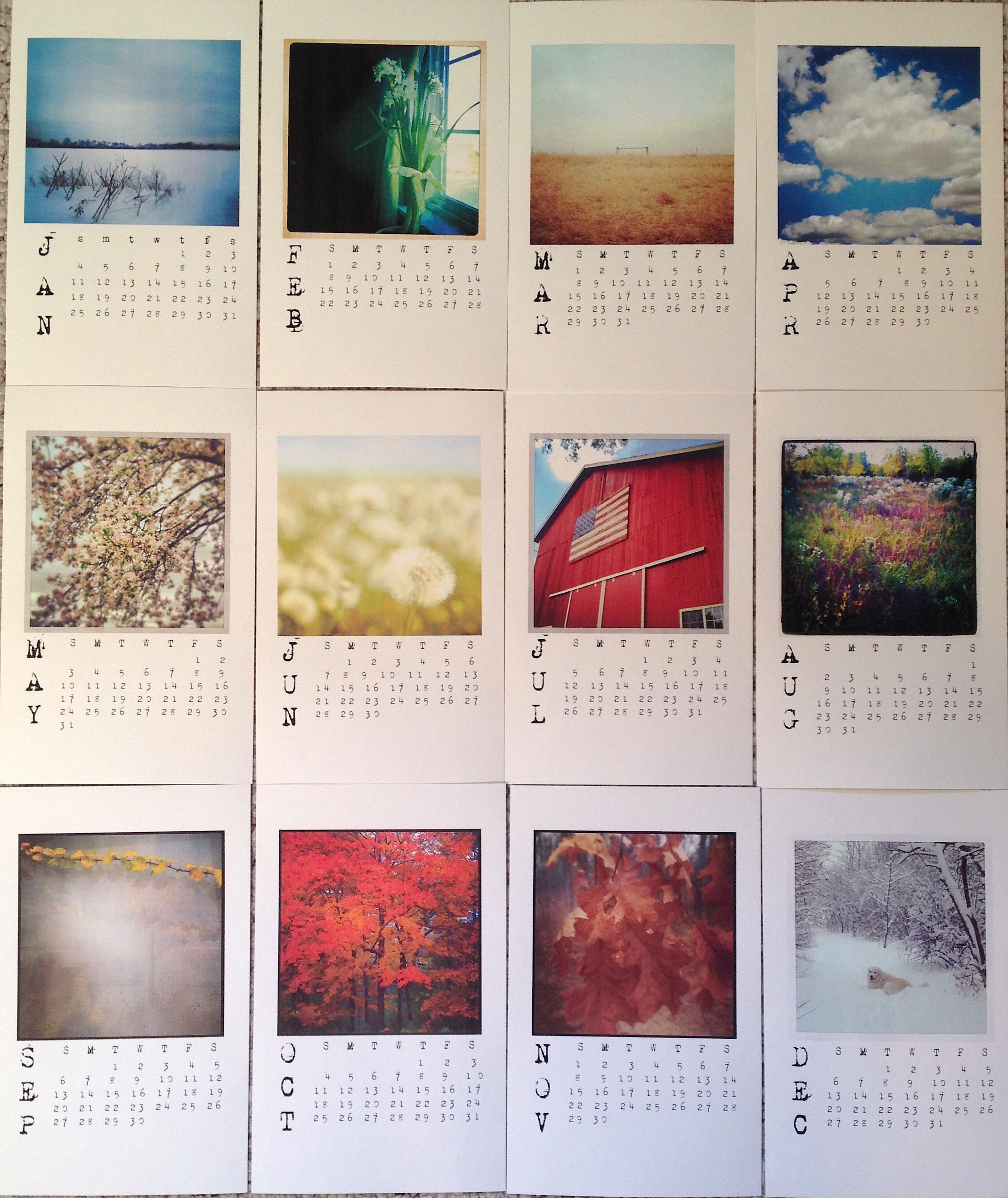 photo calendar with mini-clipbaord