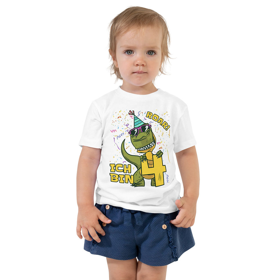 Miniaturbild: Geburtstags T-Shirt T-Rex Party 4 Jährig