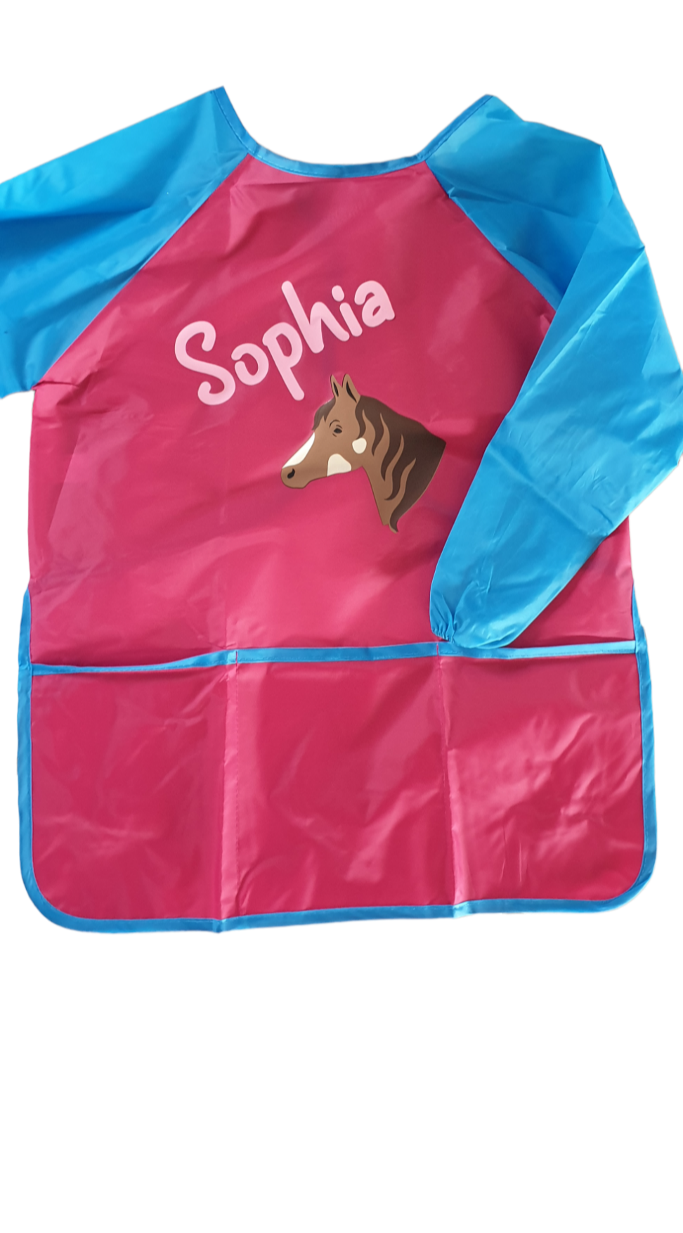 Thumbnail: Kinder-Malschürze Pink / Blau / Rot / Gelb
