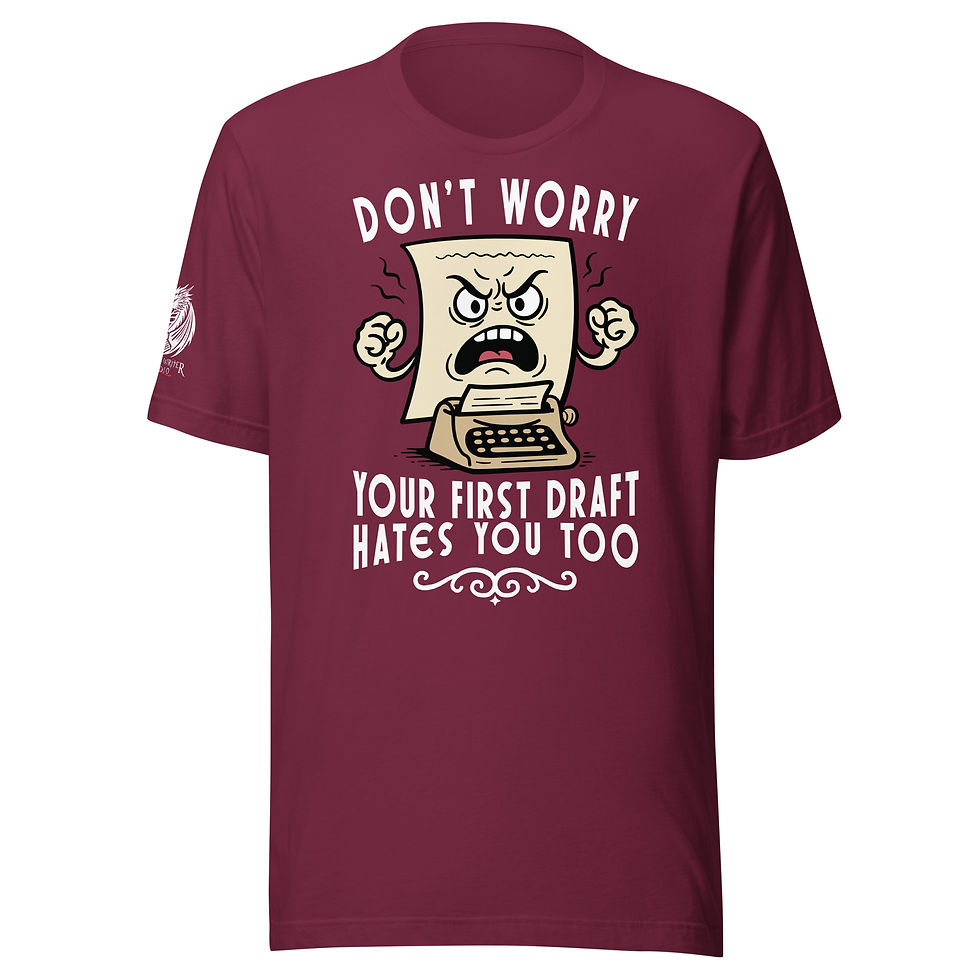 Thumbnail: Your First Draft Hates You Tee (White Lettering)