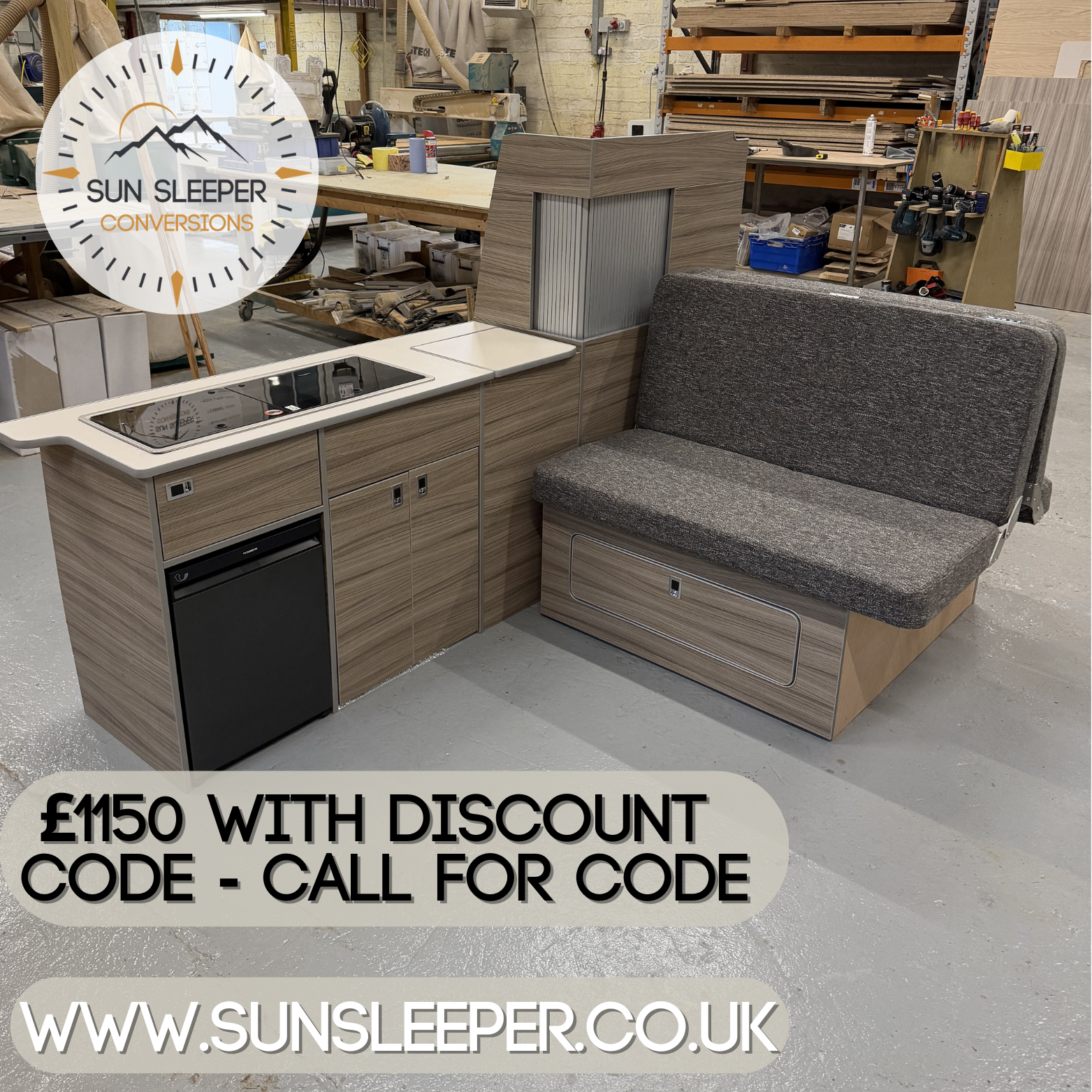 SWB new design stock kitchen unit (bed not included)