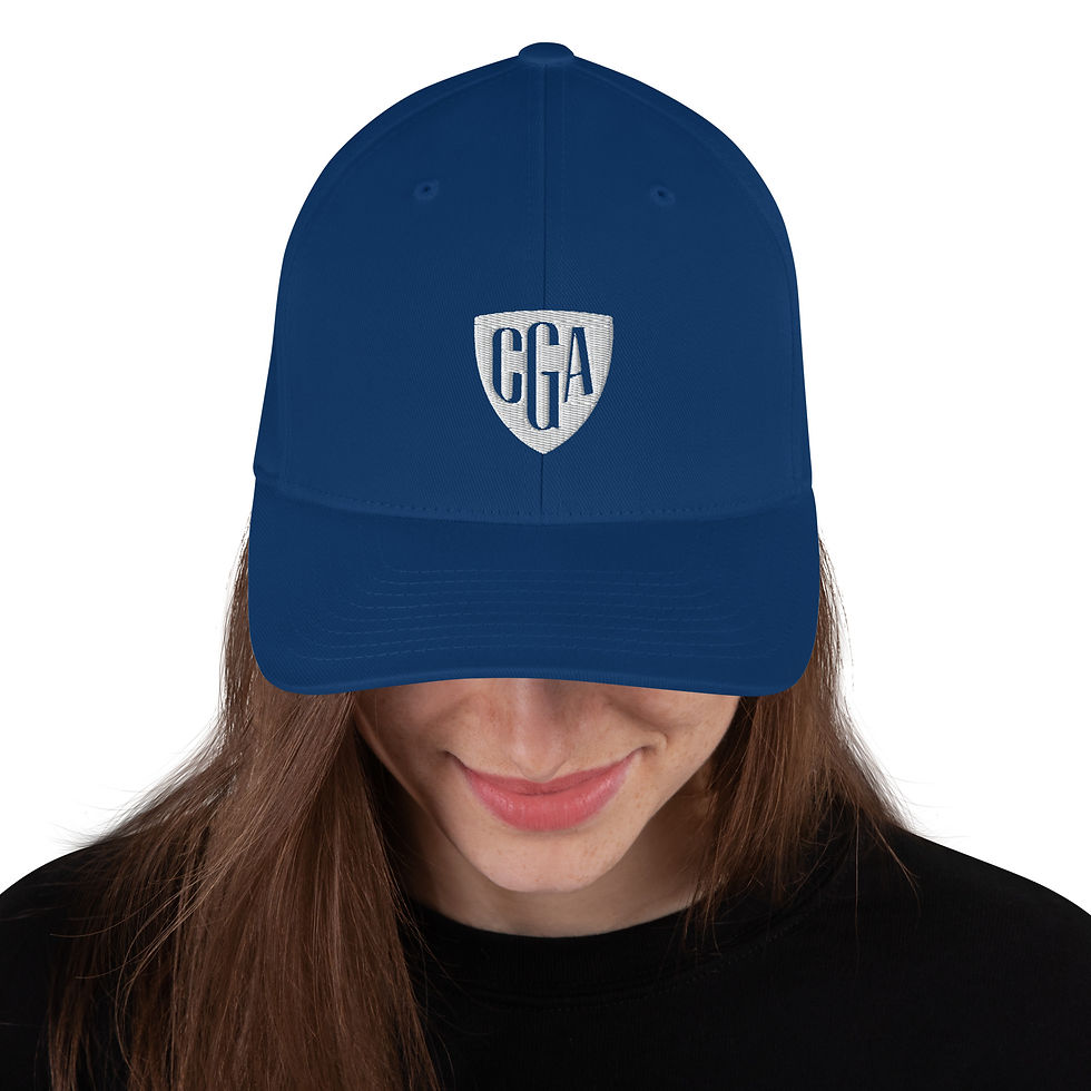 Thumbnail: Structured Twill Cap - Solid White Shield Logo