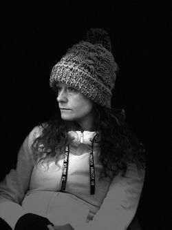 contemplating portrait in black and white