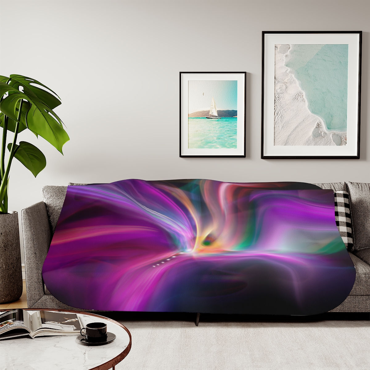 Glowing Chakras Sherpa Blanket