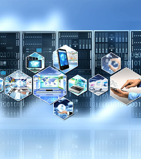 Internet and information technology with cloud server computing process