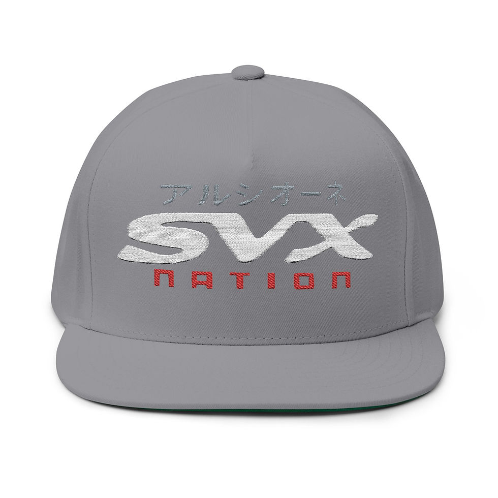 Thumbnail: SVX Nation Embroidered Flat Bill Cap – Kanji Logo Snapback