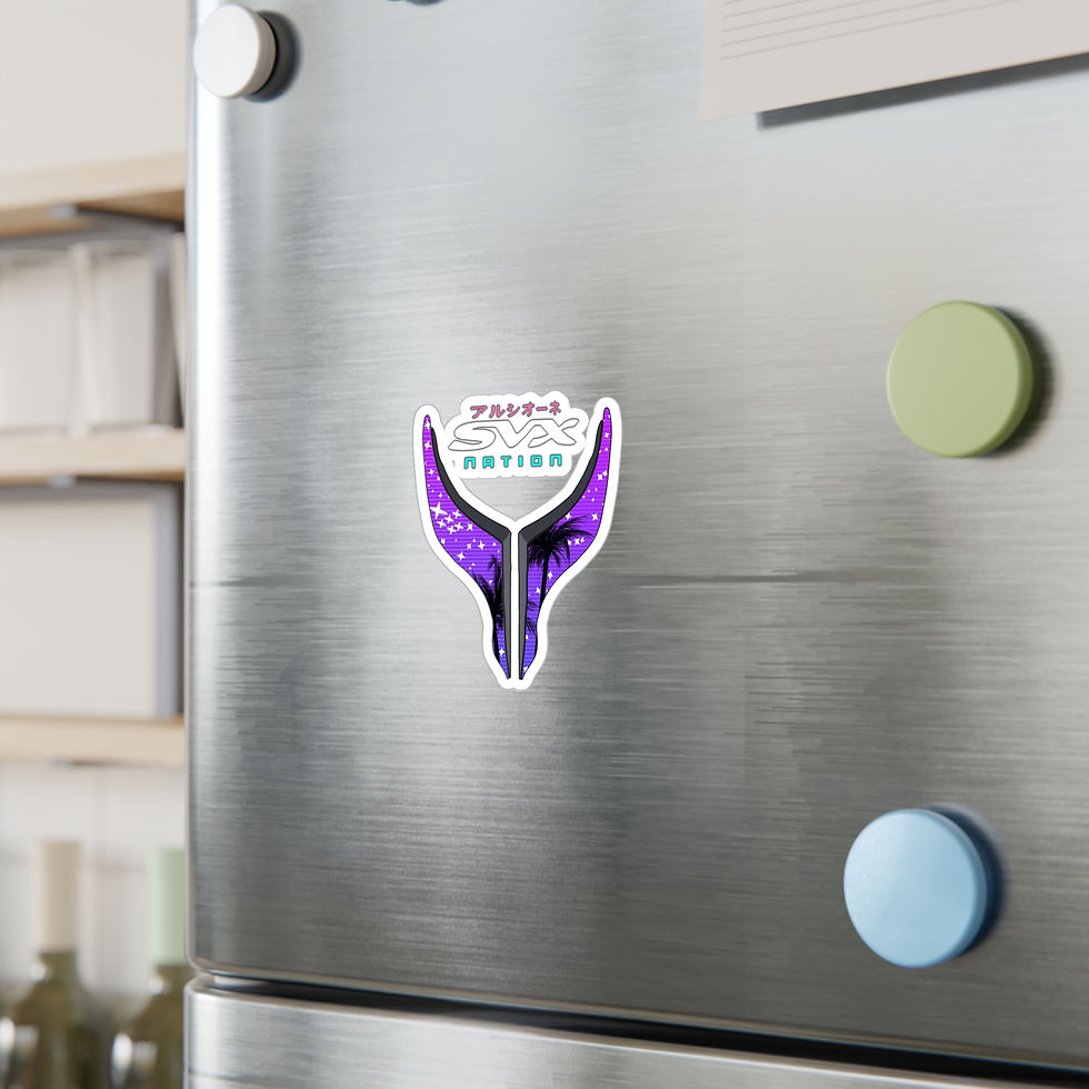 Thumbnail: SVX NATION Retrowave Alcyone Horns Kiss-cut Sticker