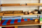 Mathematics materials in primary classroom: spindle boxes, number rods.