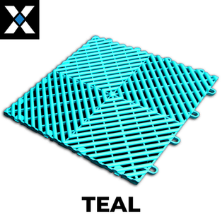 Teal garage floor installation in Tega Cay