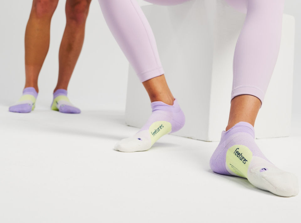 Feetures socks on runners feet