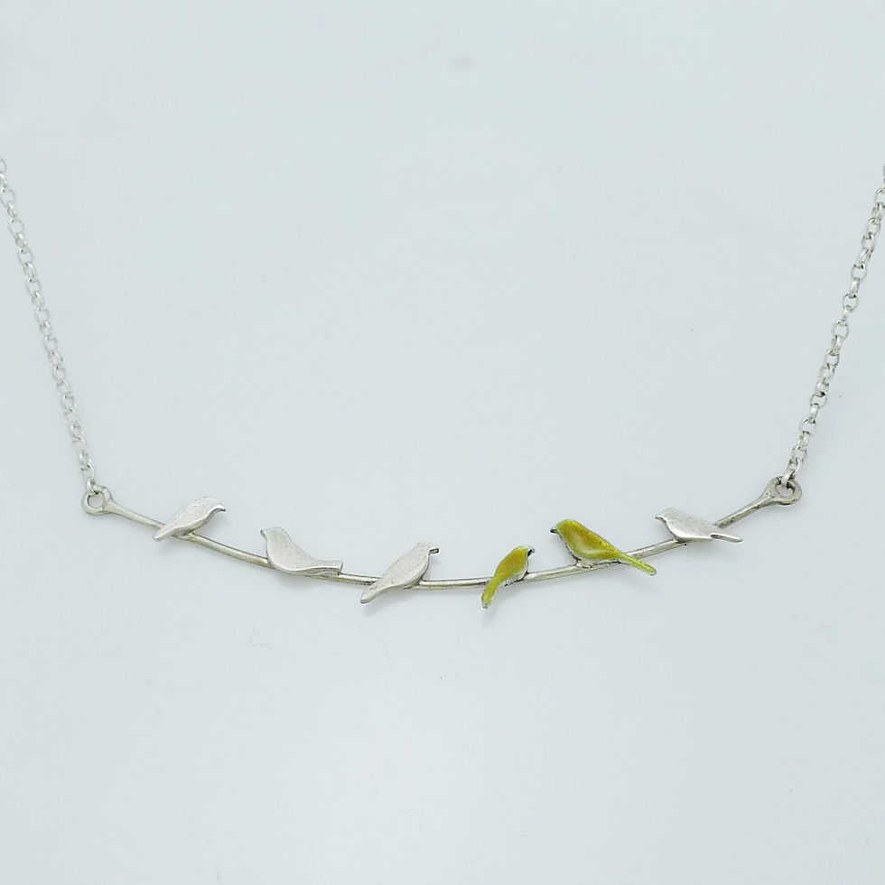 Thumbnail: OLIVE MINI BIRDS NECKLACE 1