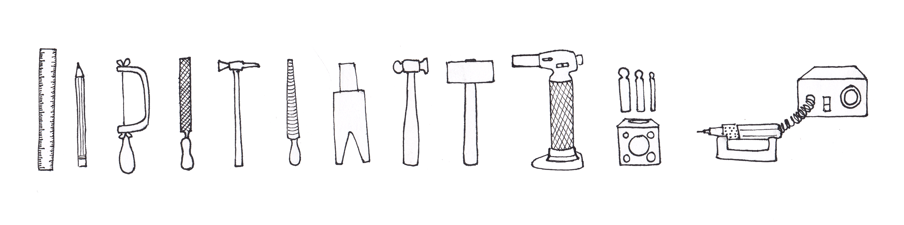 Drawing of jewellery tools