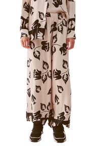 Q2 Elastic Super Wide Leg Pants in Creme