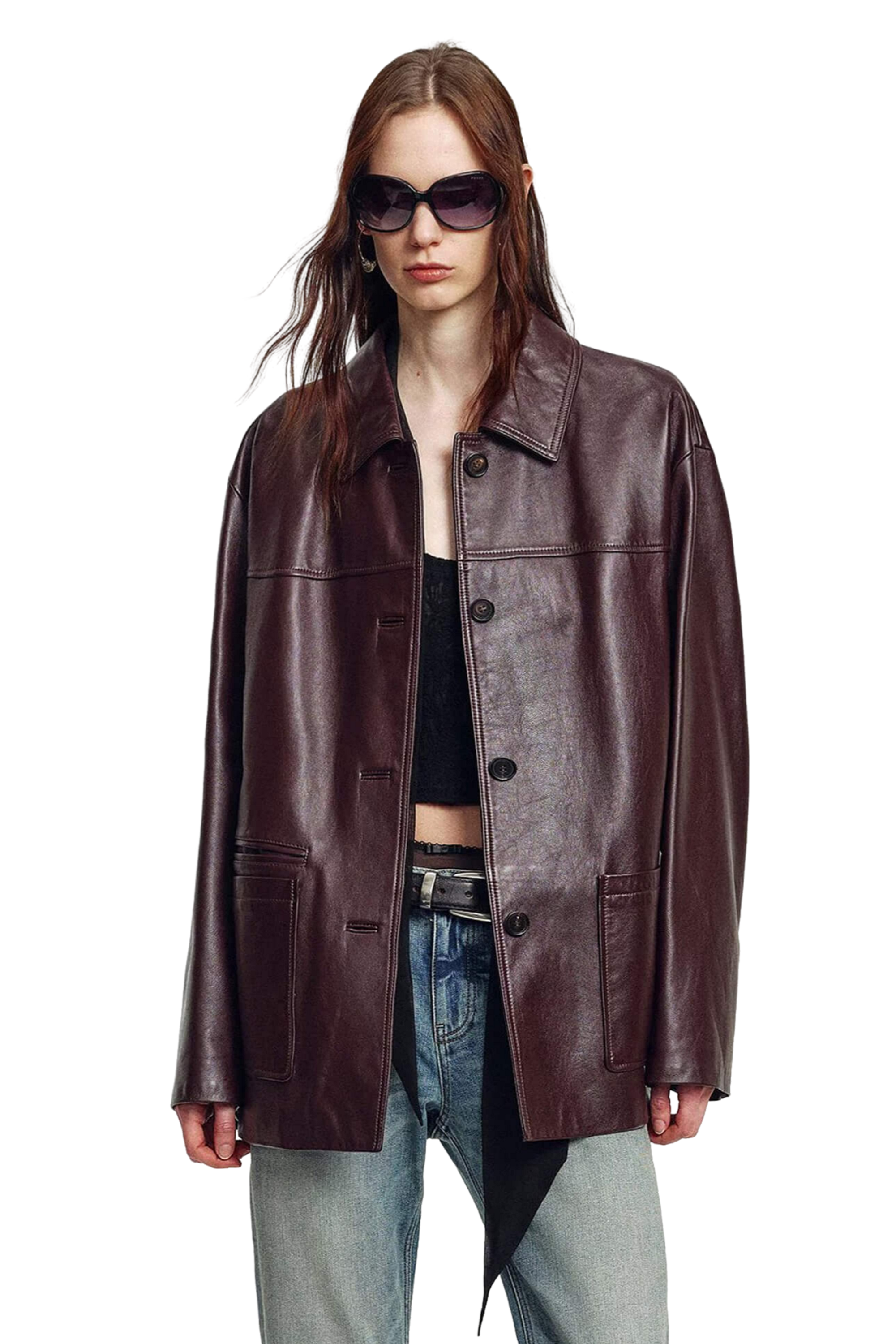 Firelady Fur “Heartland Echo” Vintage Waxed Lambskin Biker Jacket