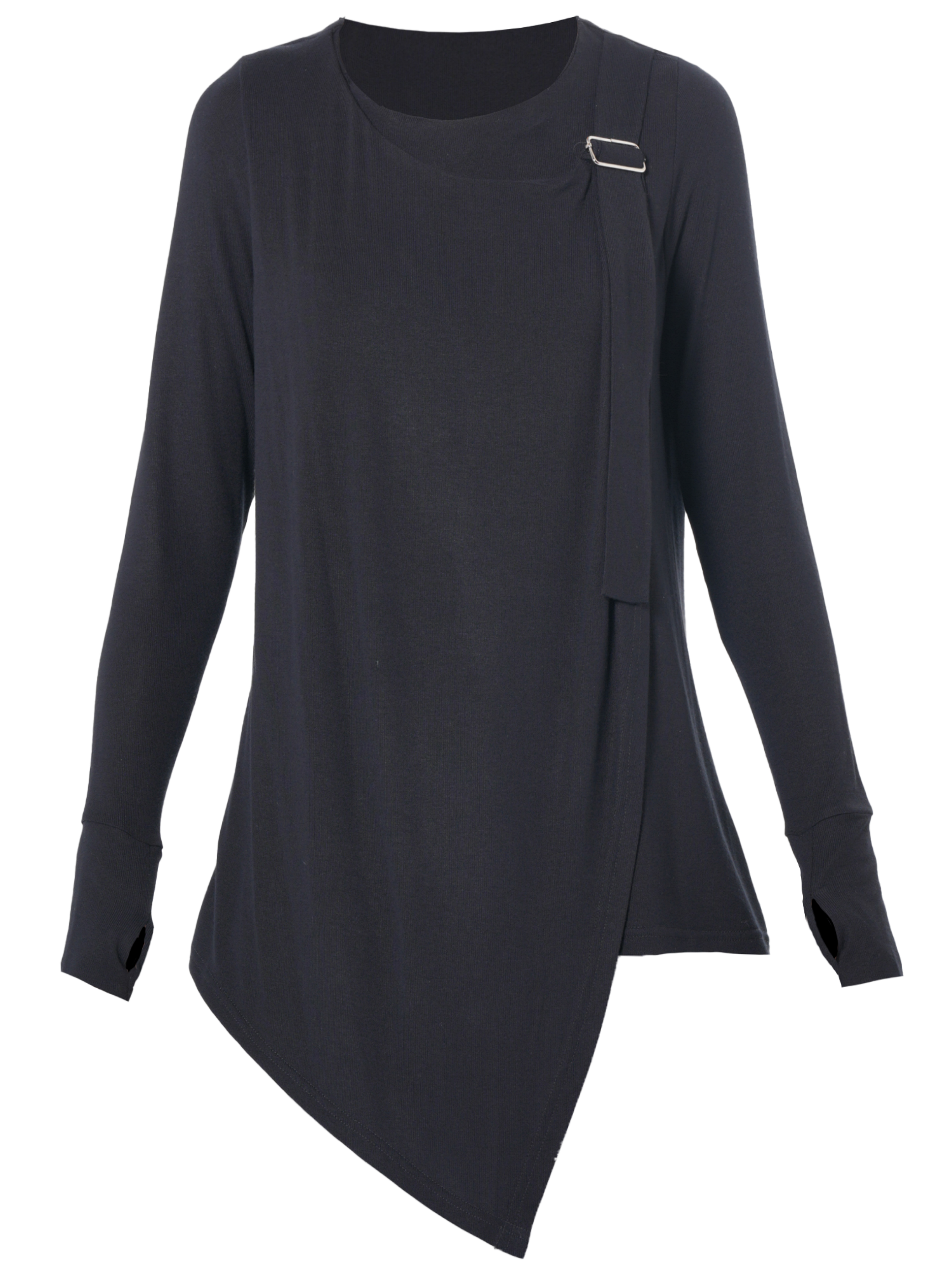 Metamorphoza Asymmetric Long Sleeve Top in Black