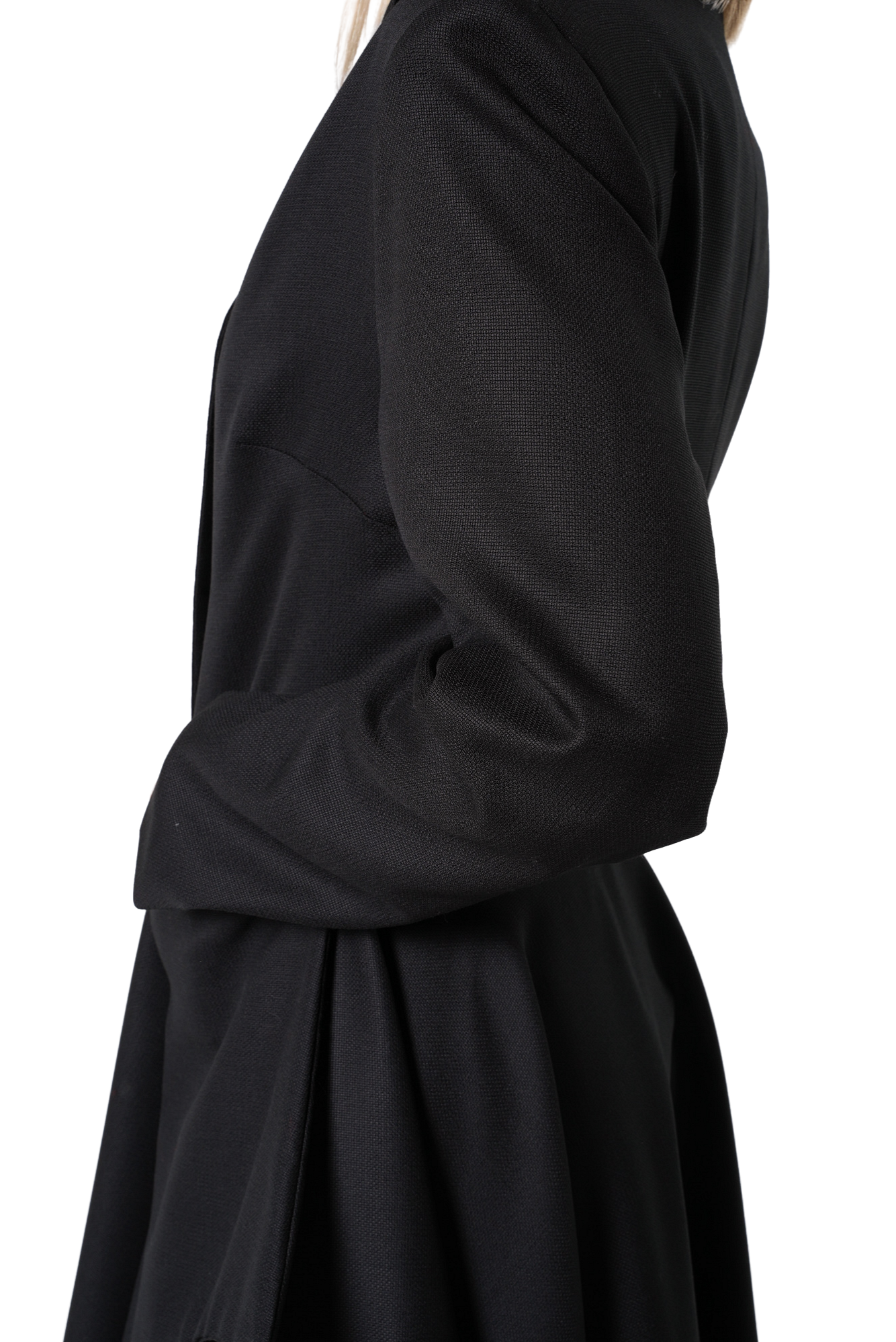 Metamorphoza 100% Wool Asymmetric Long Coat with Statement Pockets