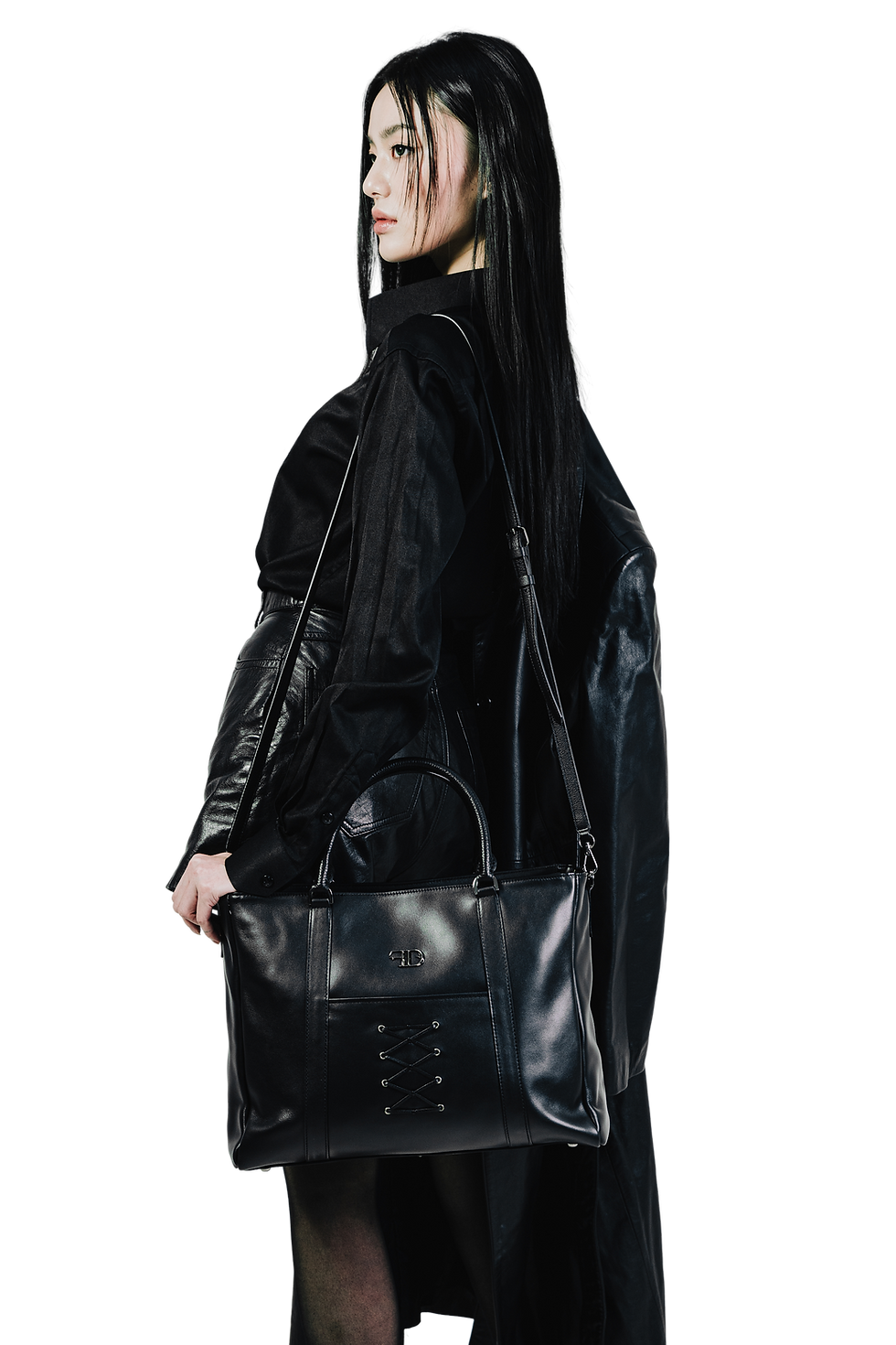 Thumbnail: Furthest Death General Bag Black Leather Tote Bag
