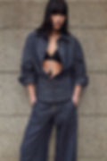 Firelady Fur "Berlin Afternoon Tea" Twill Linen Deconstructed Old Money Shirt