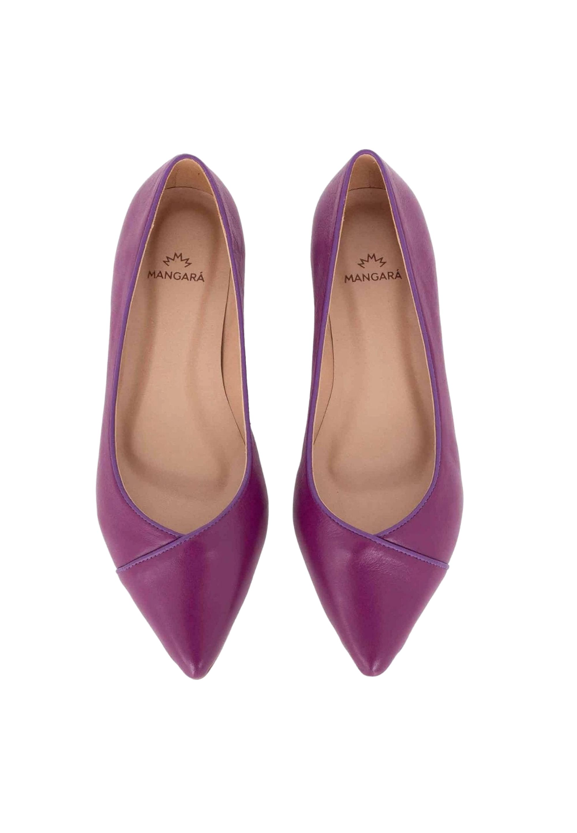Mangara Atelier Ariri Leather Flat Ballerinas With Low Heel
