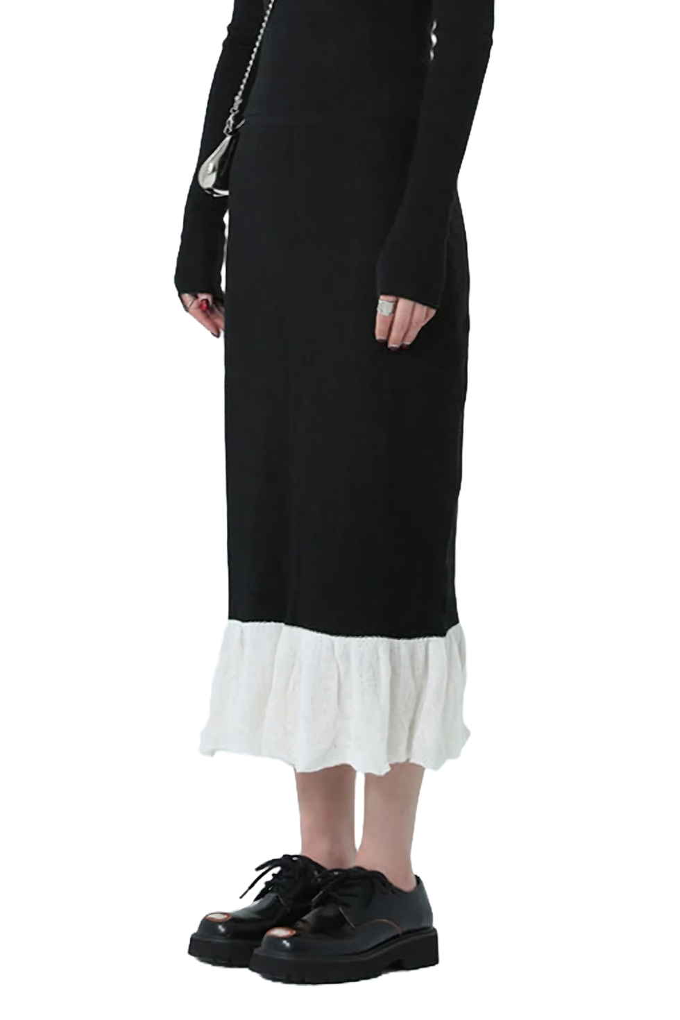 Thumbnail: Marigold Shadows Chambrey Cutout Skirt