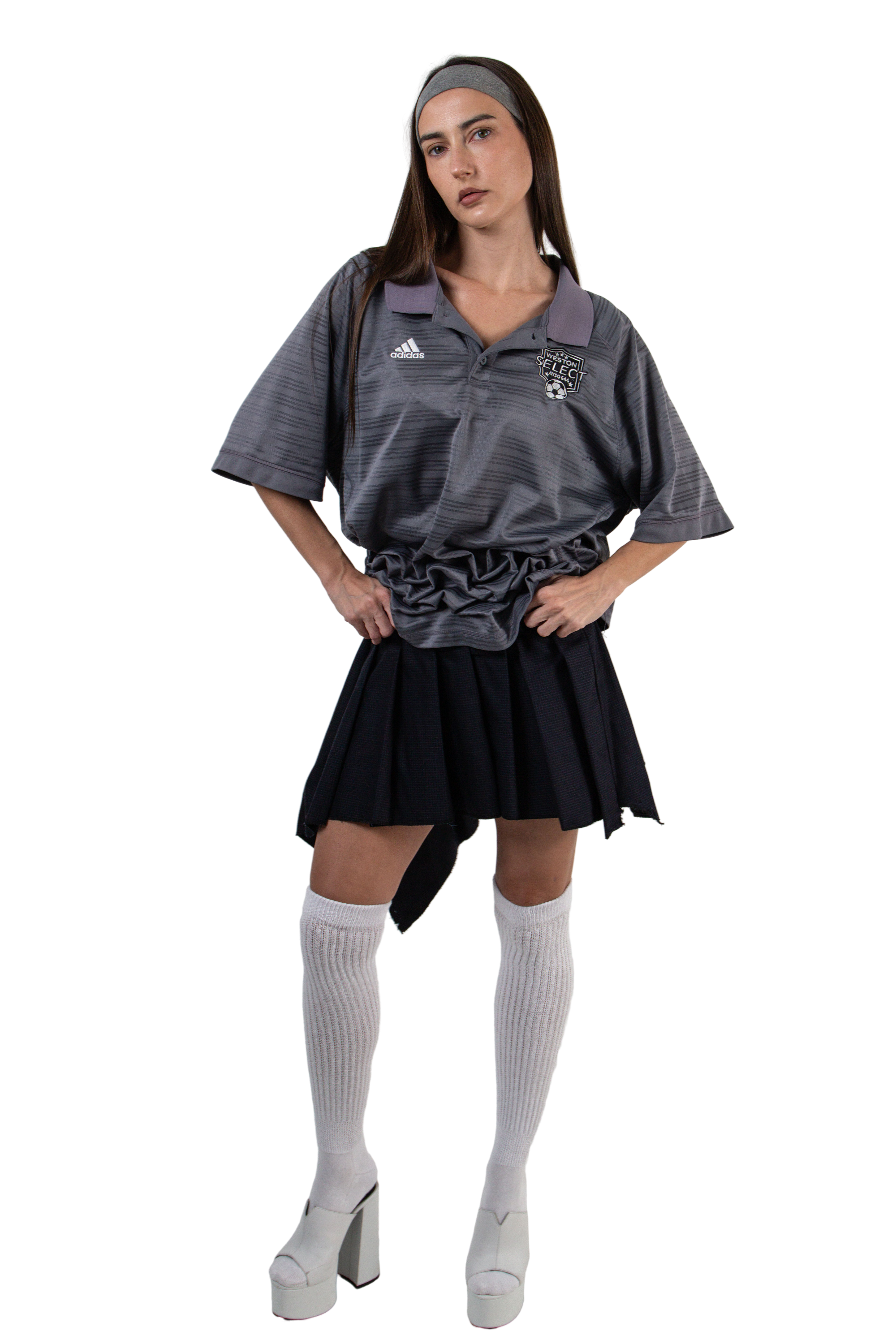 VLACKBOOK Vintage Hand Smocked Soccer Jersey in Grey