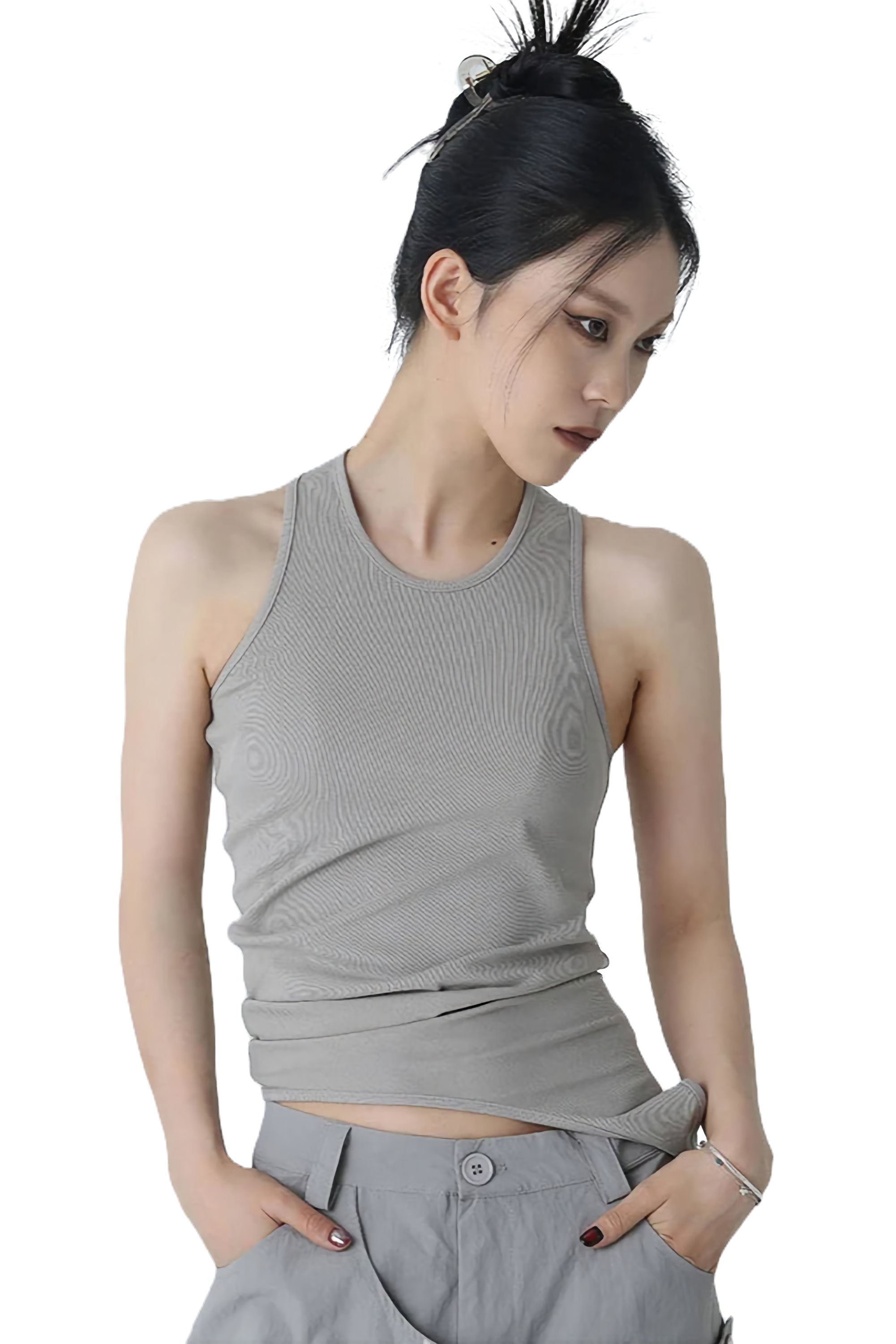 Marigold Shadows Santdee Irregular Tank - Gray