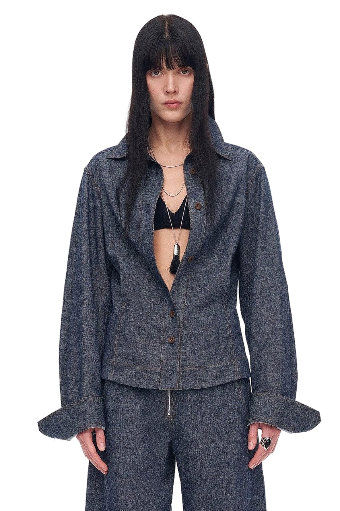 Firelady Fur "Berlin Afternoon Tea" Twill Linen Old Money Style Waist Shirt Top