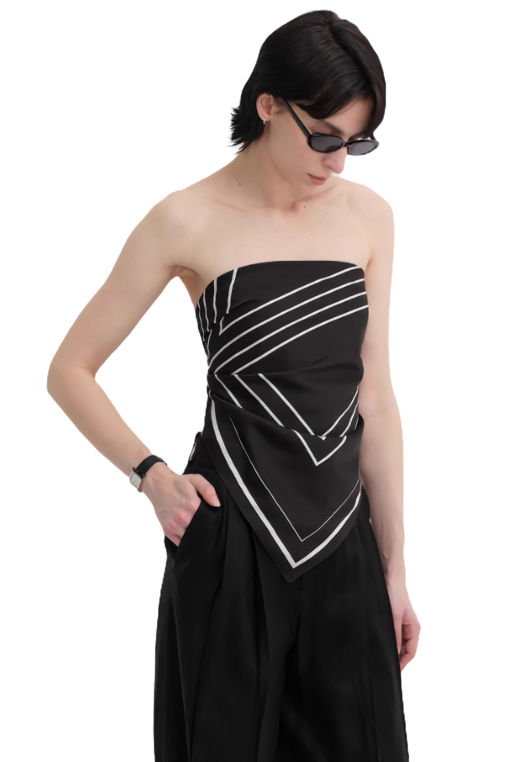 Firelady Fur Stretch Silk Original Geometric Print Silk Scarf