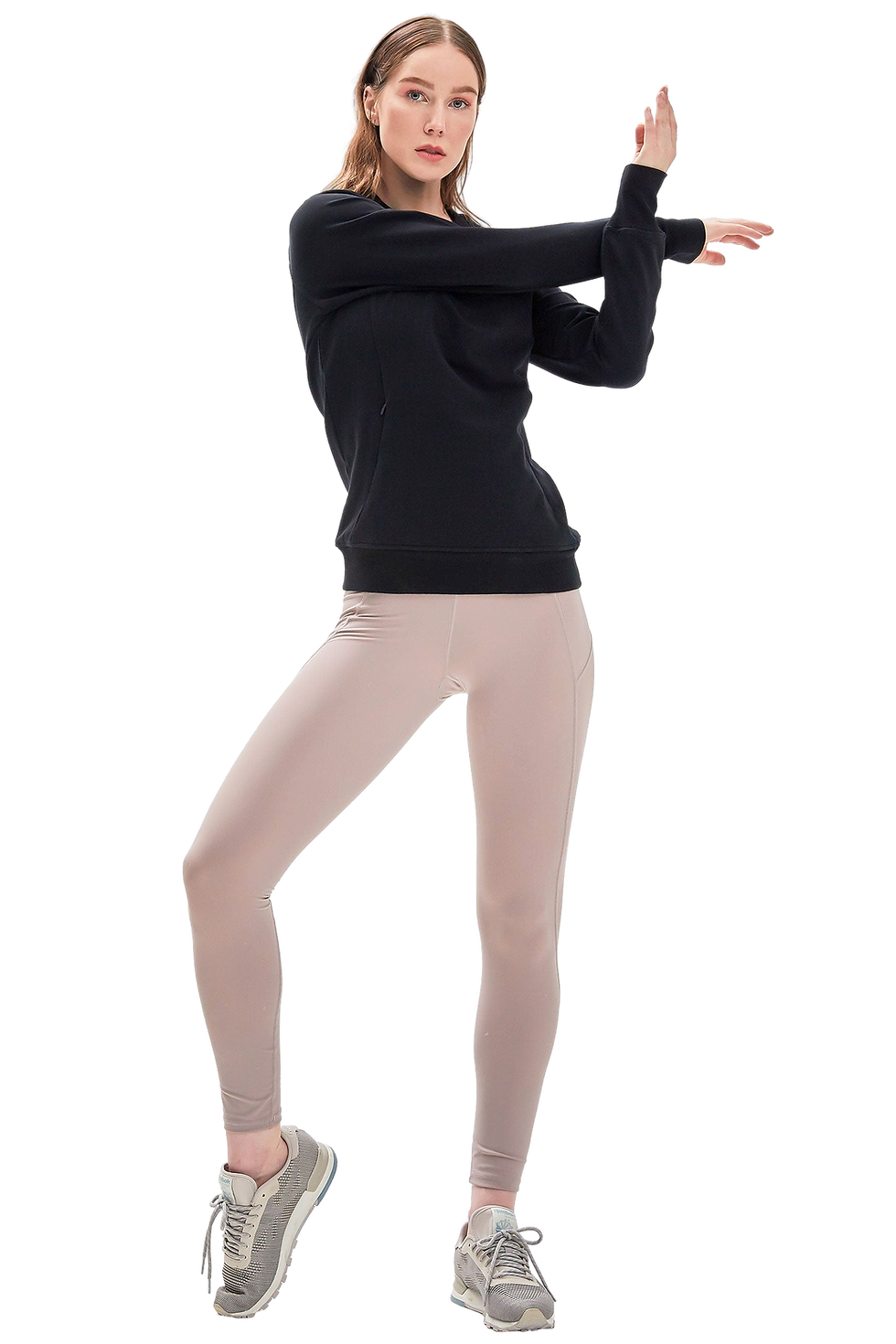 Rebody City Zip Slim Crewneck Sweatshirt